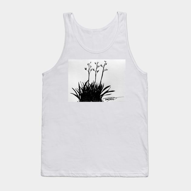 Harakeke silhouette Tank Top by TerraDumont